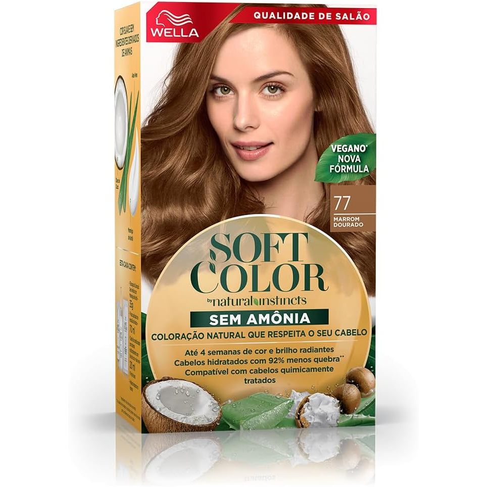 Tinta De Cabelo Soft Color Marrom Dourado 77 em Oferta na Shopee
