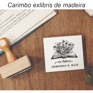 Carimbo Biblioteca Particular Pilha de Livros Ex-Libris Acervo Pessoal em Oferta na Shopee