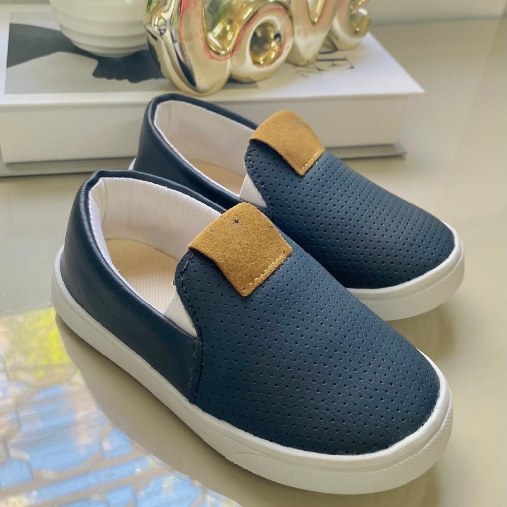 Tenis Slip On Menino Sapatenis Infanil Tênis Menina Iate Sem Cadarço-Tamanhos 20 ao 25