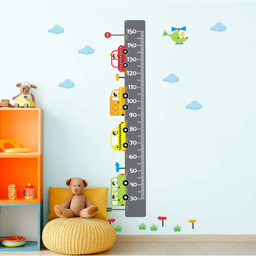 Adesivo de Parede Carrinhos Régua Infantil Carros na Cidade em Oferta na Shopee