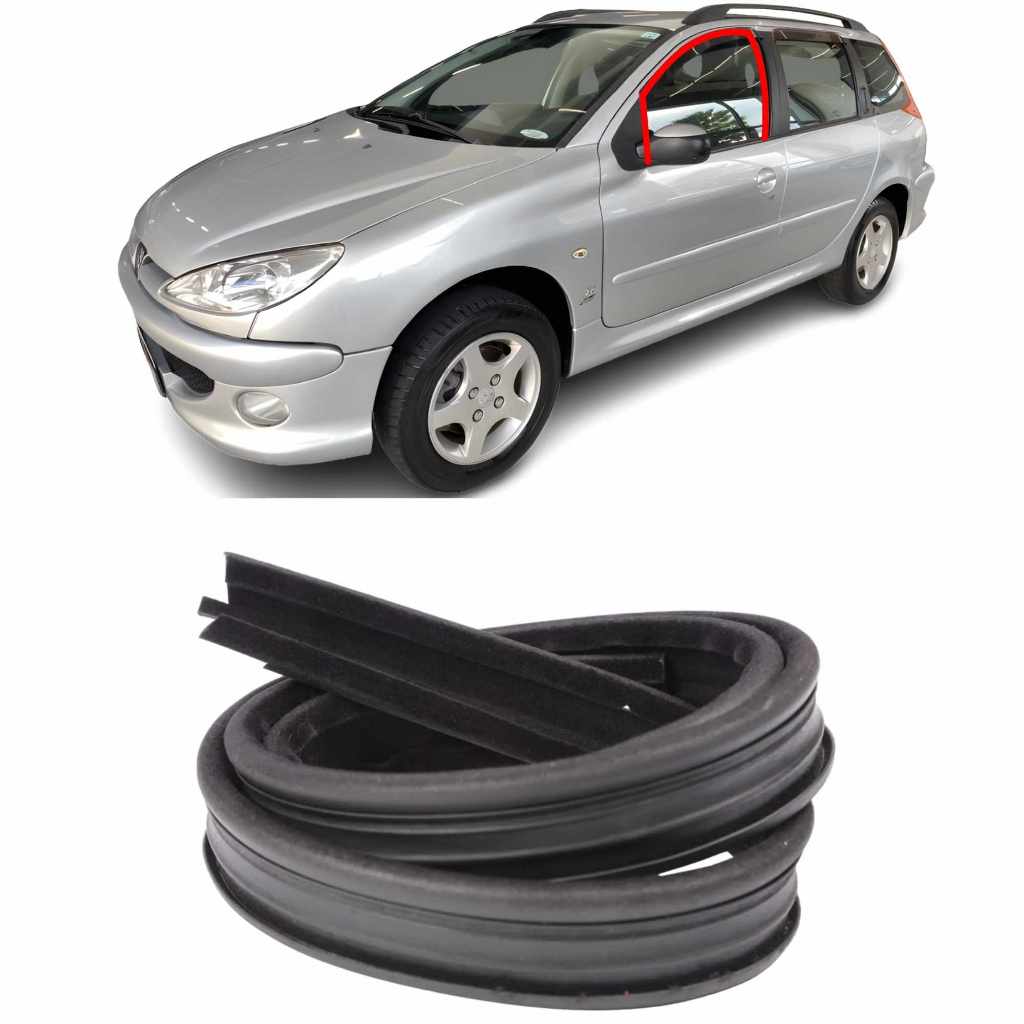 Canaleta Porta Dianteira Esquerda Peugeot 206 SW 1999 a 2009 Borrachauto