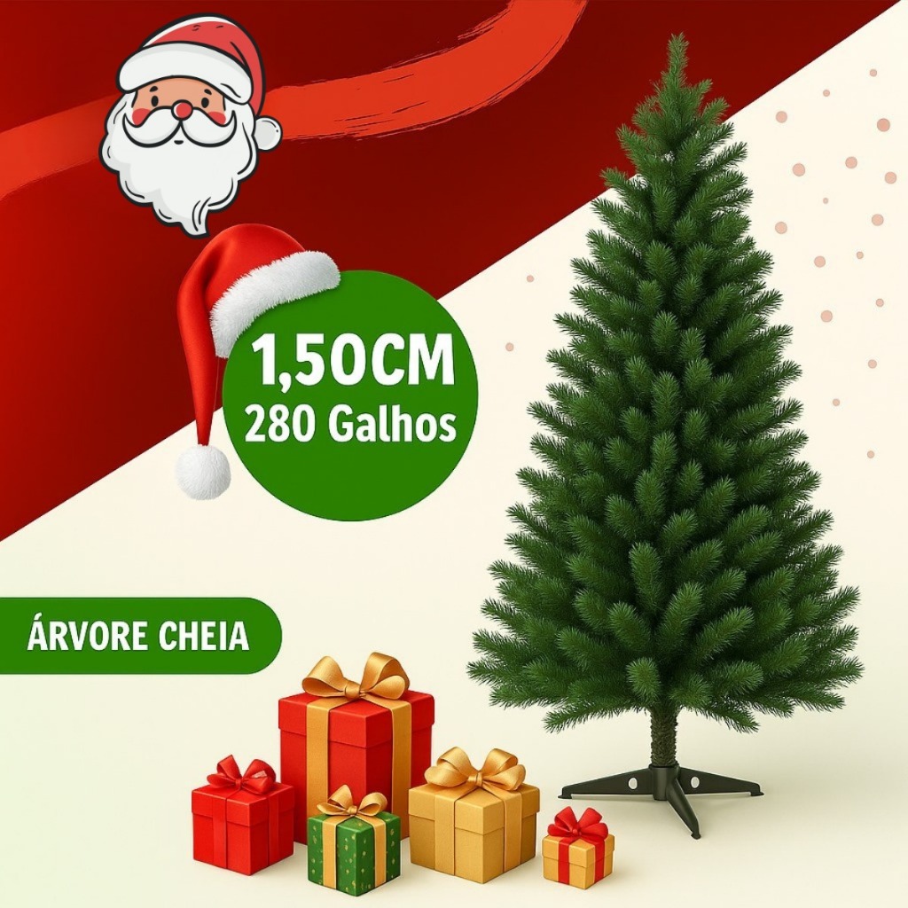 Árvore De Natal Zenx Medali  280 galhos Premium Cheia Luxuosa Pinheiro 1.50M
