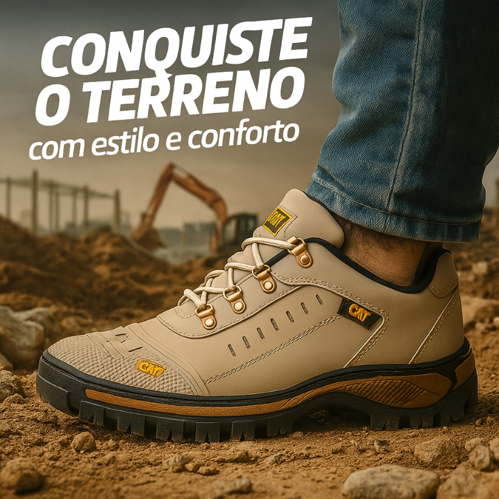 Tênis de Segurança Trabalho Masculina Couro Sola Tratorada Coturno Para Obras EPI Macio