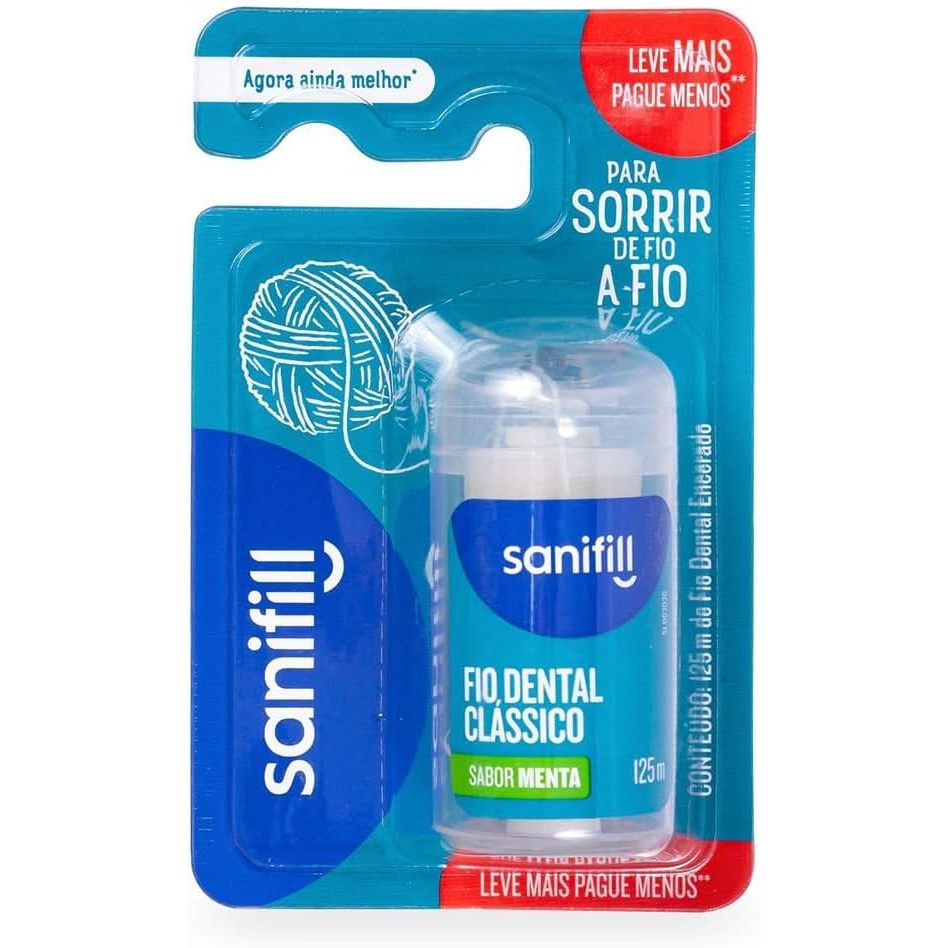 Fio Dental Sanifill Class Pague 100m Leve 125m Com 1 Unidade em Oferta na Shopee