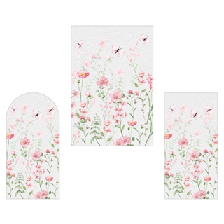 Painel De Festa Vertical - Jardim com Flores e Borboletas 027 em Oferta na Shopee