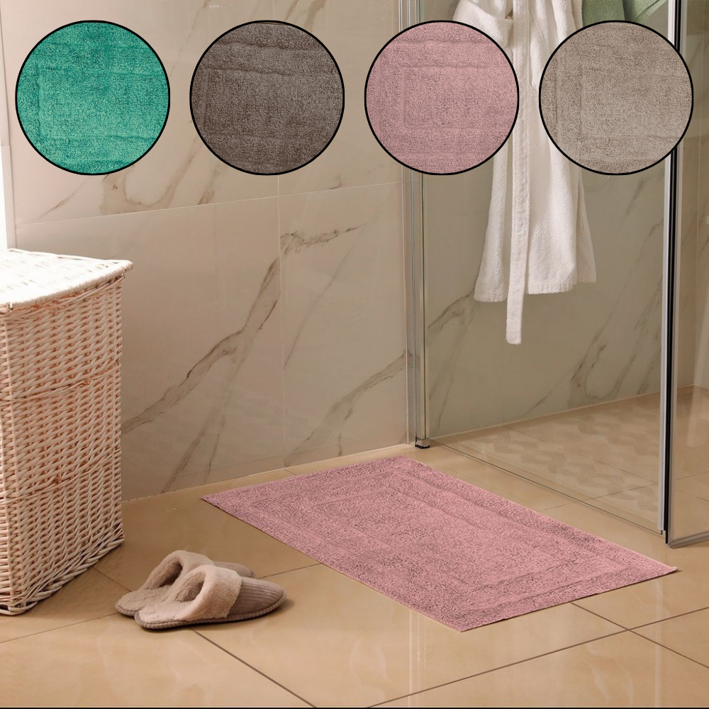 Tapete para Banheiro 40x60cm Happy – Algodão Lavável, Macio e Antiderrapante Kapazi( Diversas Cores)