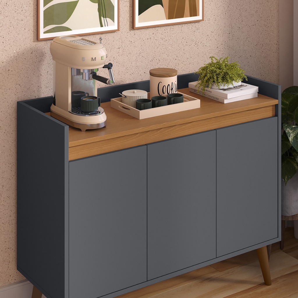 Aparador Buffet Rack Armário Cantinho Café Modelos 3 Portas Hall de Entrada Pés Palito em Oferta na Shopee