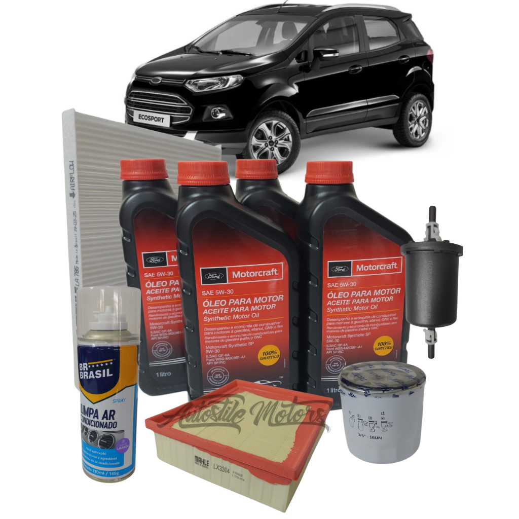 Kit Revisão Ecosport 1.6 5w30 FORD Motorcraft 100% Sintetico Original+Todos os Filtros+Higienizador em Oferta na Shopee