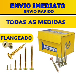Parafuso chipboard Flangeado 100 Peças JOMARCA – Todas as Medidas | Aço Zincado Dourado | Alta Qualidade em Oferta na Shopee