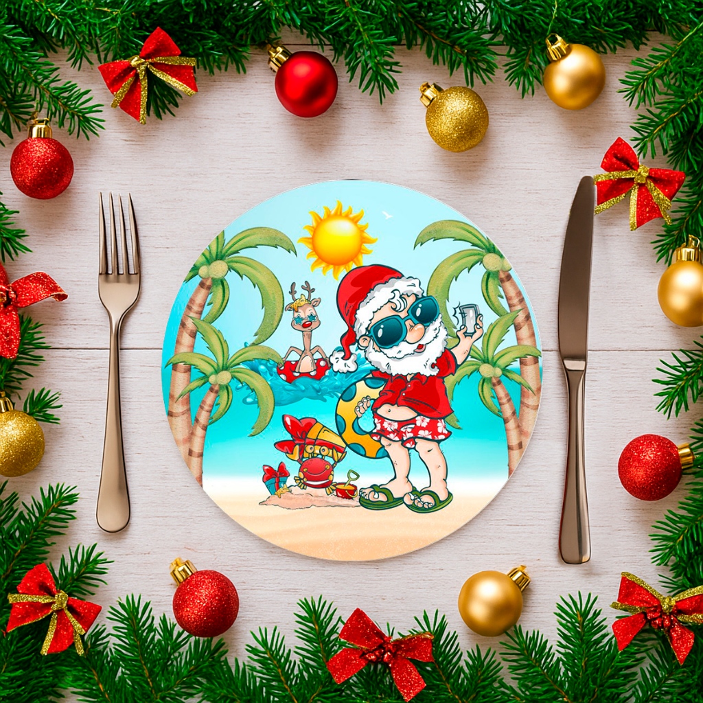 Capa Para Sousplat Estampado 35cm Unidade Natal