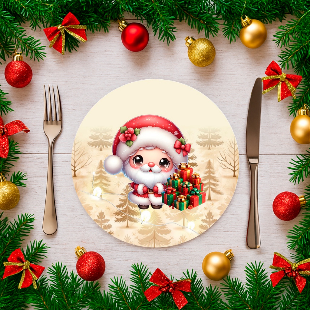 Capa Para Sousplat 35cm Estampado Unidade Natal