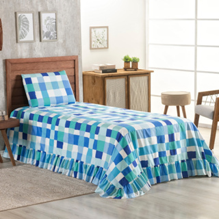 Cobre Leito Colcha Com Babado Premium Solteiro Percal 400 Fios Toque Macio 2 Peças Varios Modelos em Oferta na Shopee