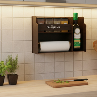 Porta Temperos Prateleira, 4 Potes e azeite - meus temperos, Condimentos, Mantimentos Cozinha - MDF em Oferta na Shopee