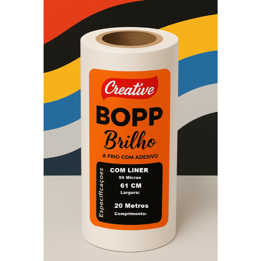 Adesivo Vinil Bopp Brilho 61 Cm x 20 Metros Bopp 50 Micras Creative Top Novidade