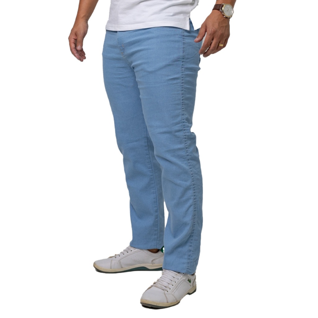 Calça Jeans Masculina Slim Azul Claro C Elastano Original LIONS JEANS Dia dos Pais