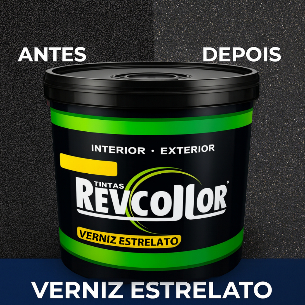 Verniz Efeito de Glitter 3,6L Revcollor Estrelato Incolor Pedras Naturais