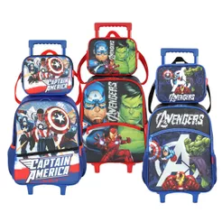 Linha Escolar Infantil Avengers Vingadores – Mochila de Rodinhas e Lancheira – Luxcel