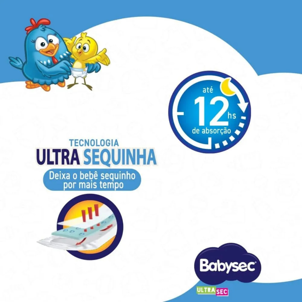 Kit Econômico 2x Fralda BabySec Hiper G c/ 54 uni-  Ultrasec Galinha Leve Mais Pague Menos