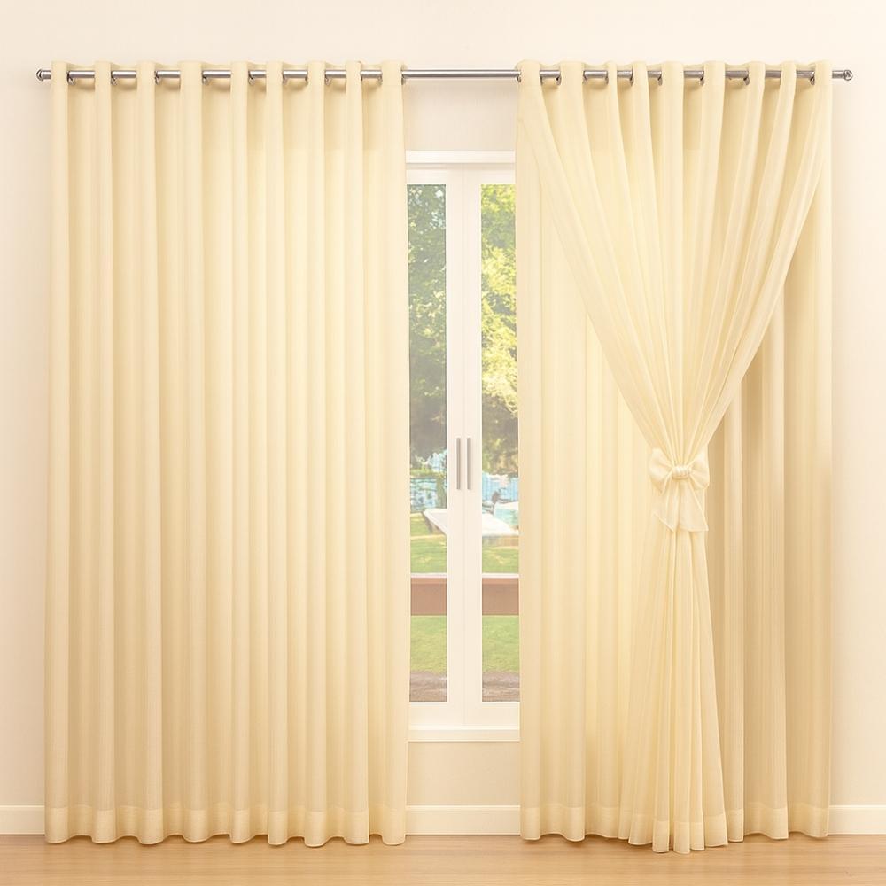 Cortina Lux de Microfibra com voil 5,00 x 2,70 Metros para Sala Quarto
