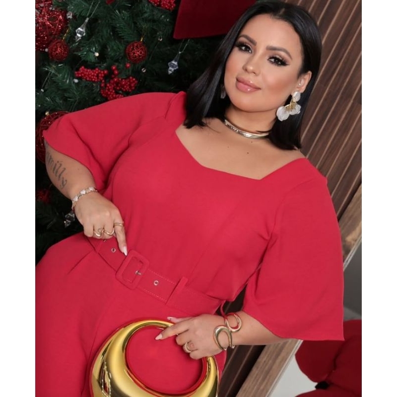 macacão feminino plus size pantalona G1/G2/G3 em Oferta na Shopee