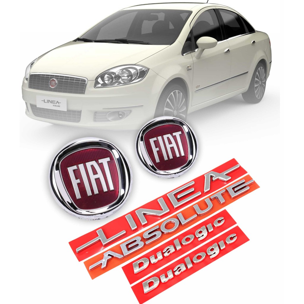 Kit Emblemas Grade E Mala Fiat Linea Absolute Dualogic 2015 A 2016