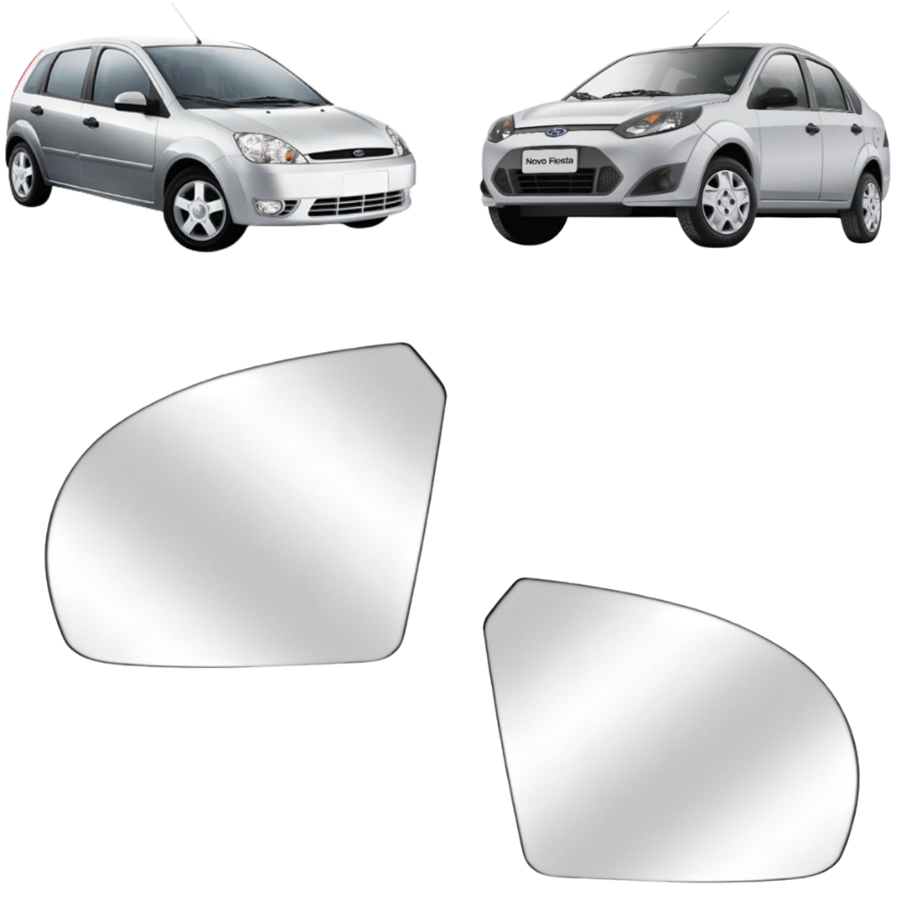 Lente Espelho Retrovisor Ford Fiesta 2002 2003 2004 2005 2006 2007 2008 2009 2010 2011 2012 2013 2014 Convexo