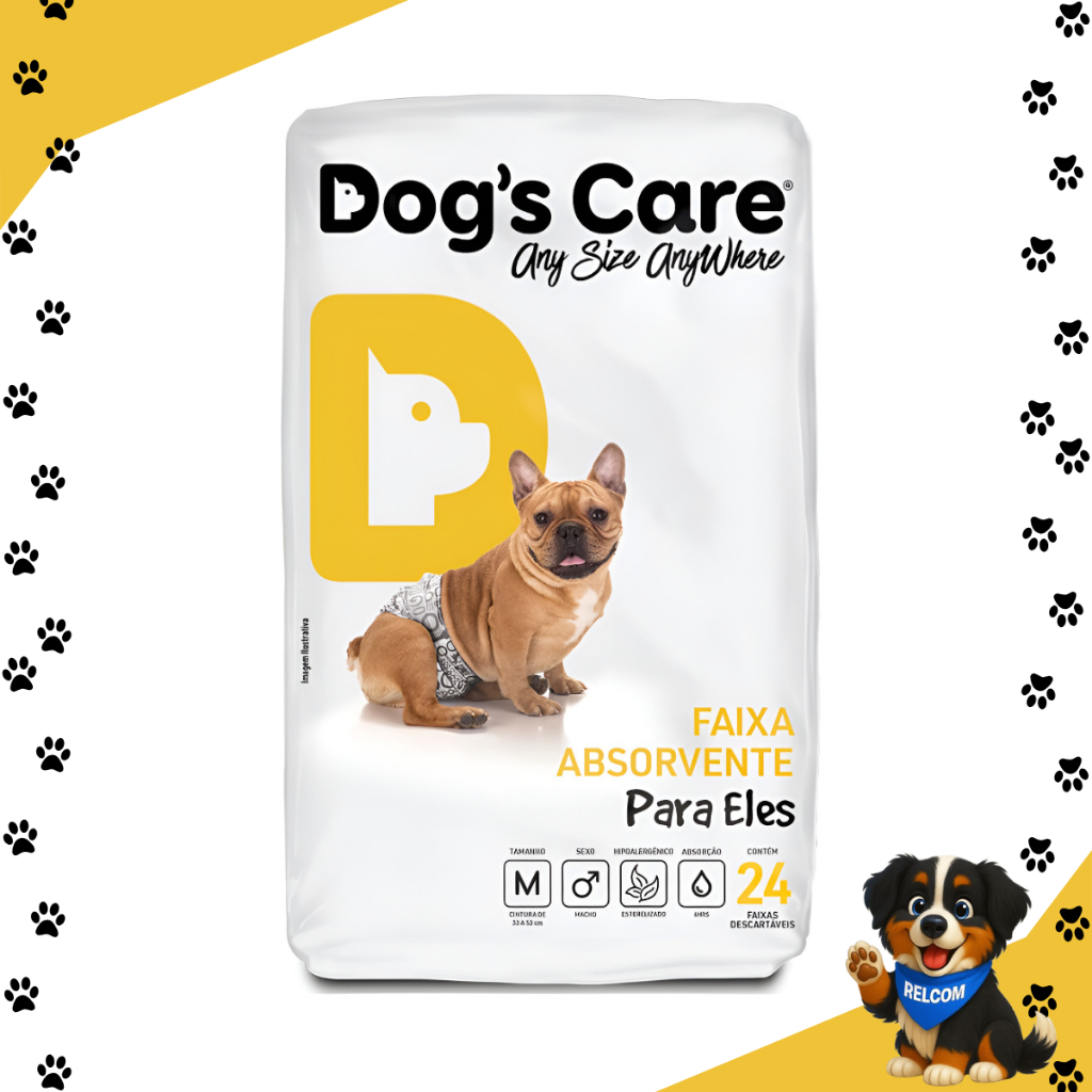 Fralda higiênica cães Pet descartável para cachorro Macho M kit 24 unidades Dogs care em Oferta na Shopee