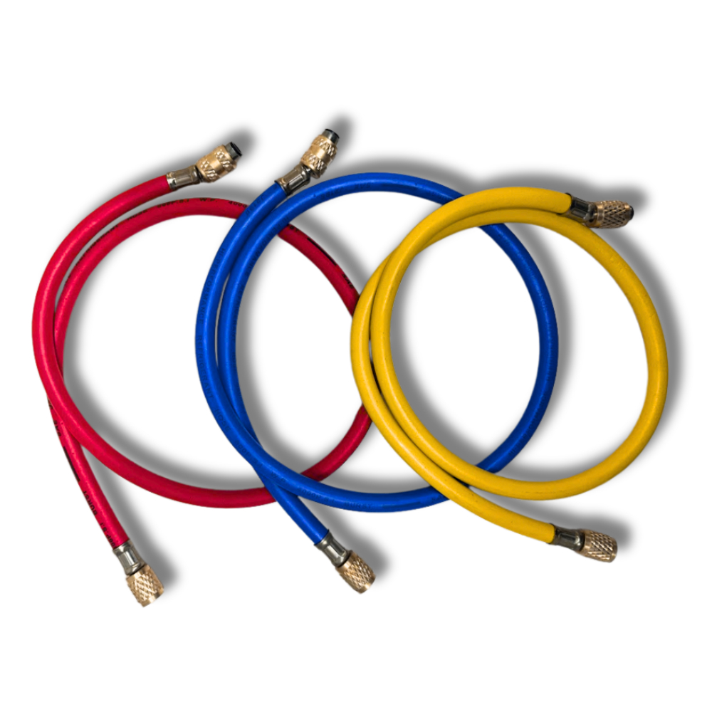 Kit 3 Mangueiras para Manifold 90cm 1/4" SAE – R22 R134A R404A R407C Refrigeração / Ar Condicionado em Oferta na Shopee