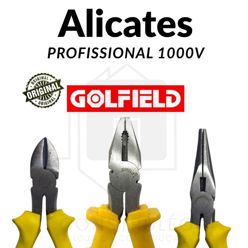 Alicate Universal 8" Aço Niquelado, Corte Diagonal 6" e Bico Meia Cana 6" Golfield –  Profissional em Oferta na Shopee