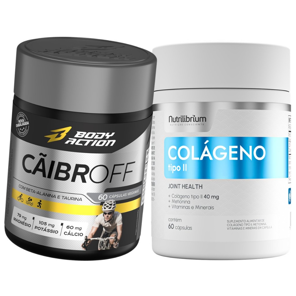 Cãibroff 60 cápsulas + Colágeno Tipo 2 / 40mg - Bodyaction em Oferta na Shopee
