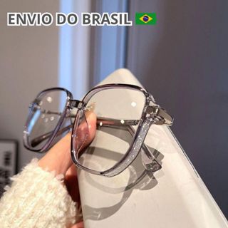 Armação com Glitter para Óculos de Grau Feminino Quadrada – Estilo Moderno e Elegante em Oferta na Shopee