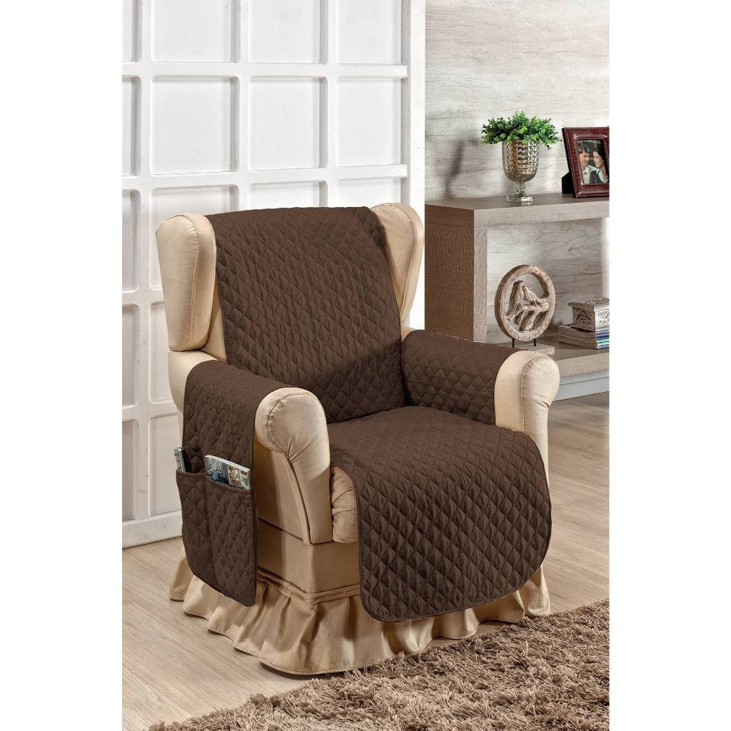 Protetor De Poltrona Do Papai 01 Lugar Matelado Anti-Pelos Retrátil | Toque Macio