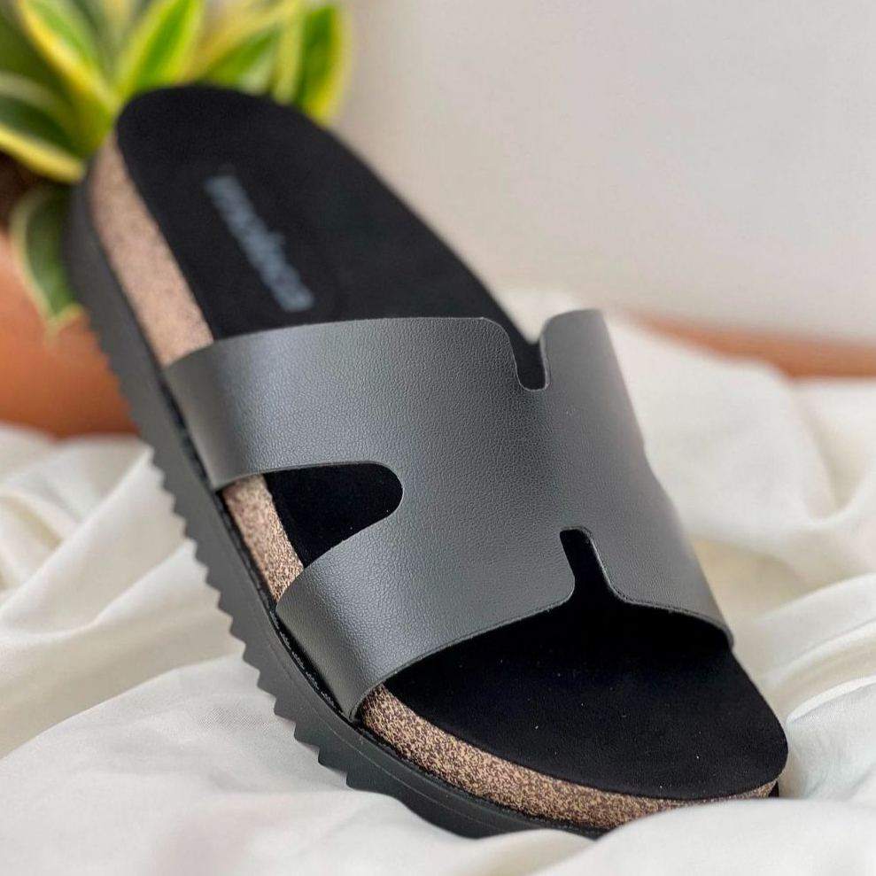 Sandália Feminina Flatform Papete Rasteira Tira H Moleca Original Confortável Casual em Oferta na Shopee