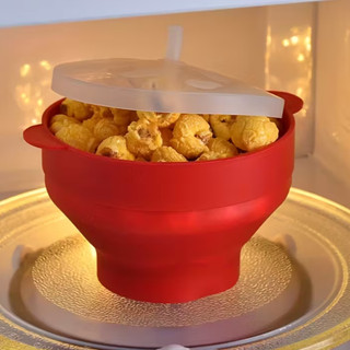 Pipoqueira de Silicone para Micro-ondas | Bowl Dobrável Livre de Óleo e BPA