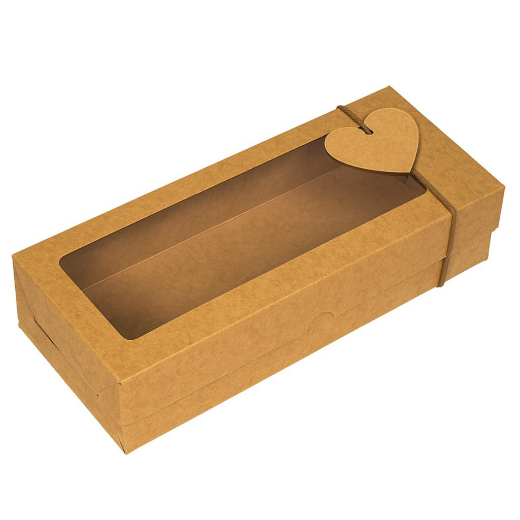 Caixa Com Visor Para Nini Vinho Long Neck 25x7x7 Kraft 50 Un