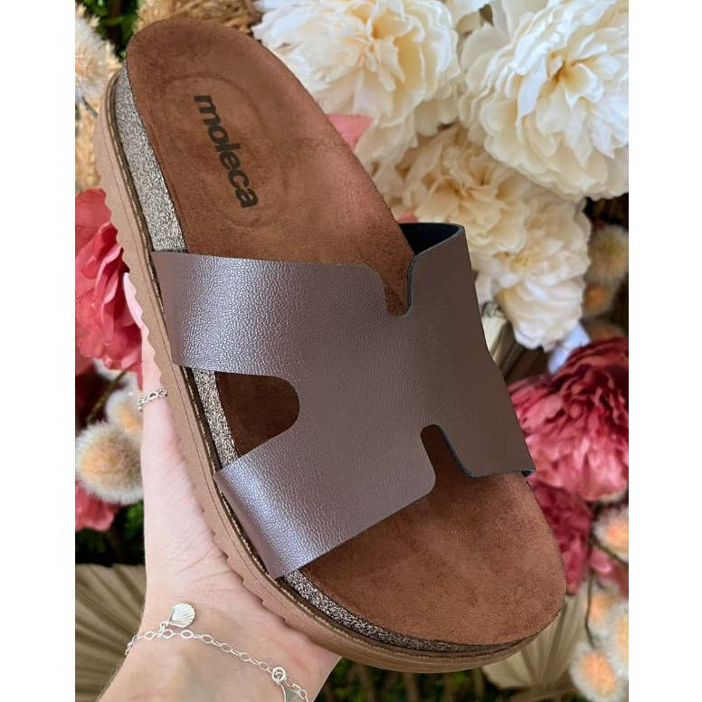 Papete Moleca Flatform Chocolate 5500.100 Tendência Conforto Lançamento