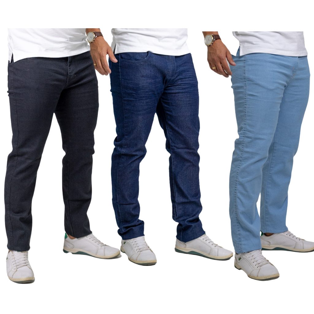 Kit 2 Calça Jeans Masculina Slim Fit Moda Masculina 2026 Presente Ideal Dia dos Pais 
