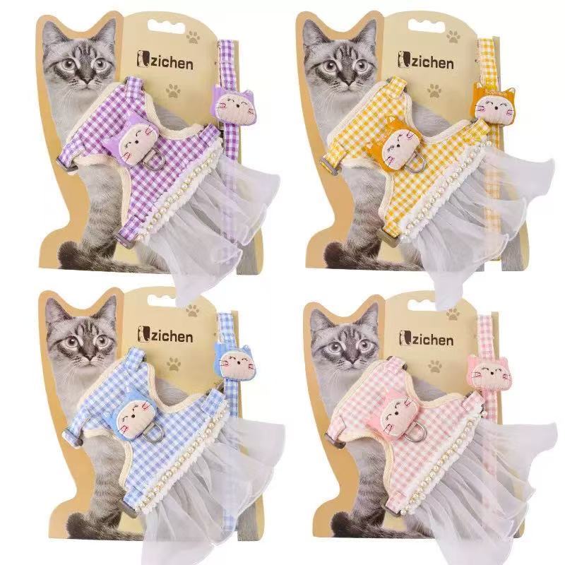 COLEIRA PEITORAL PARA GATOS COM GUIA E REGULAGEM – CONFORTÁVEL E AJUSTÁVEL