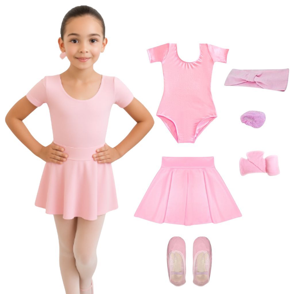 Kit Ballet Infantil 6 Itens Uniforme Roupa De Balé Completo em Oferta na Shopee