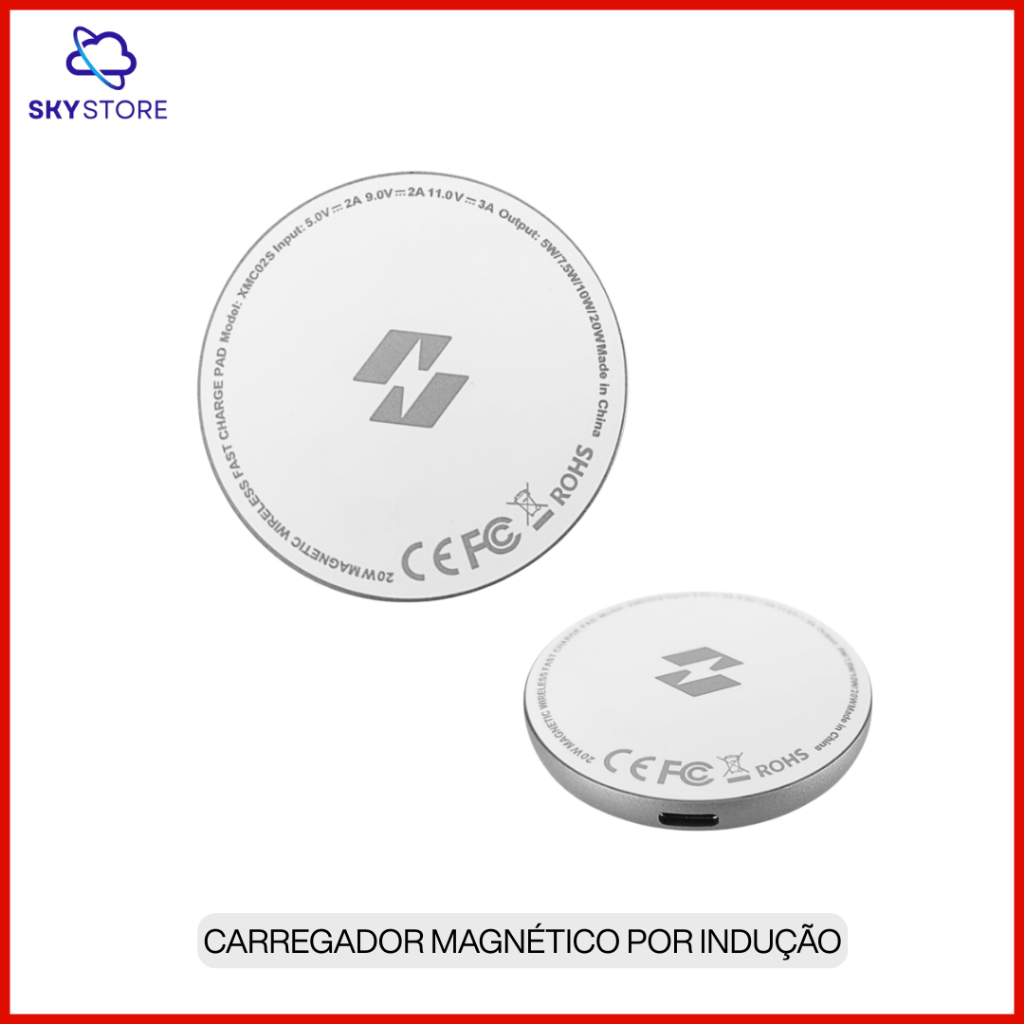 Carregador Magnético Indução para Infinix, 20W, Carregador Infinix Mag Pad