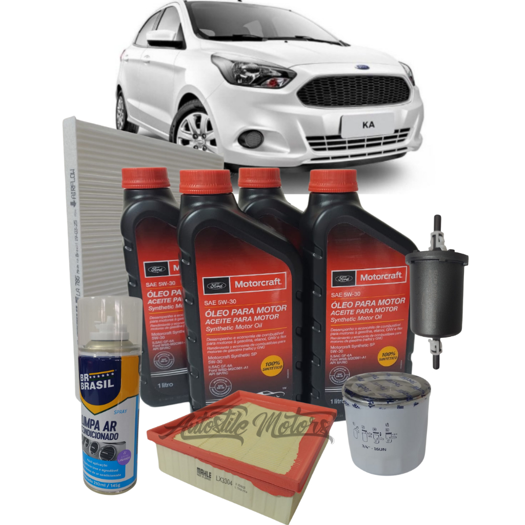 Kit Revisão Ecosport 1.6 5w30 FORD Motorcraft 100% Sintetico Original+Todos os Filtros+Higienizador em Oferta na Shopee