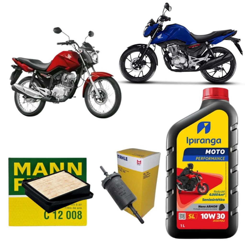 Kit Revisão Troca Oleo E Filtros Honda Cg Titan Fan Start Cargo 150 160 10w30 Semisintetico Original em Oferta na Shopee