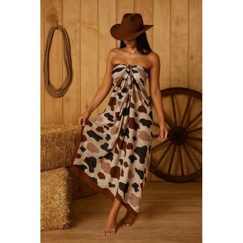 Pareô Country Feminino 1,45x1,45 Sedinha Estampado em Oferta na Shopee