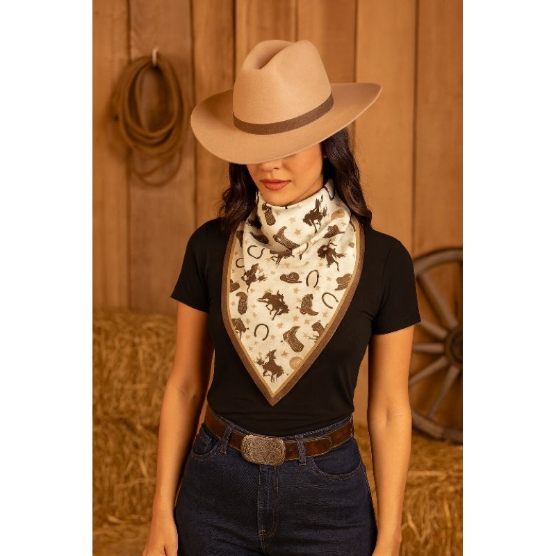 Lenço Country Western Feminino Sedinha 70x70cm – Estampado bandana, Corte a Laser, Moda, Pescoço e Cabeça em Oferta na Shopee