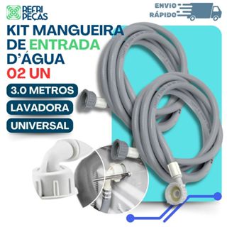 KIT MANGUEIRA DE ENTRADA ÁGUA 3M-2UN UNIVERSAL MÁQUINA DE LAVAR KIT ENTRADA AGUA LAVADORAS E MAQUINA em Oferta na Shopee