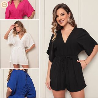Macaquinho Feminino Liso Tecido Viscolinho Caimento Leve Look Refinado em Oferta na Shopee