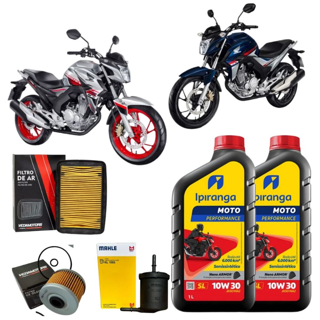 Kit Revisão Troca De Oleo E Filtros Honda Cb250 Twister 10w30 Semisintetico Original em Oferta na Shopee