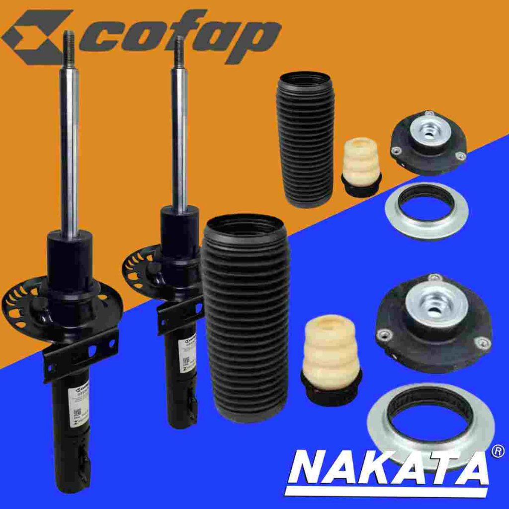 KIT AMORTECEDOR DIANTEIRO ORIGINAL COFAP + KIT BATENTE NAKATA FOX POLO SPACEFOX 2002 A 2014