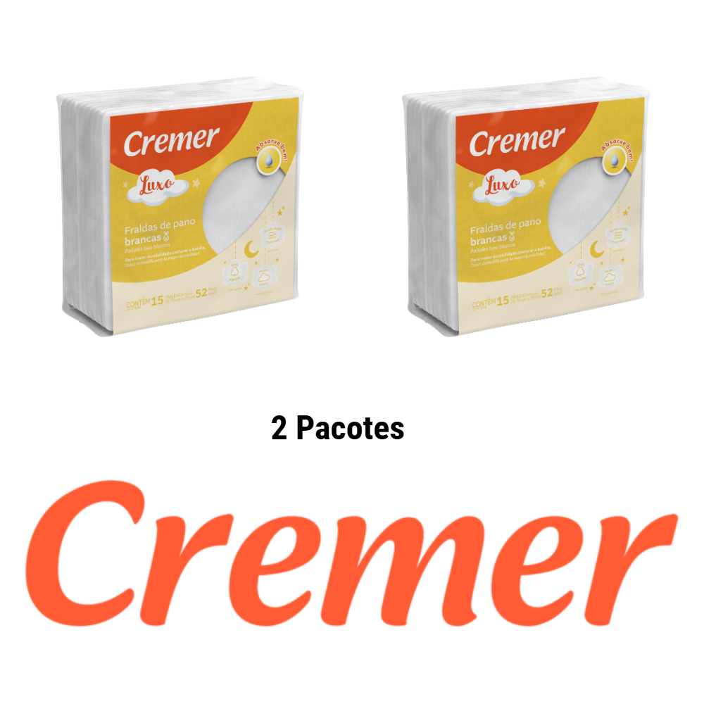 2 Pacotes de Fralda Luxo Pacote 15 Unid - Cremer em Oferta na Shopee