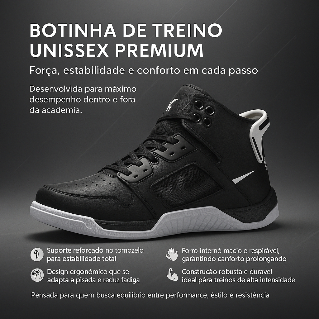 Tênis Botinha Academia treino Konnex Premium Solado Ultra Mais de 600 Vendidos Detalhe Resistente Conforto + Resistência em Oferta na Shopee